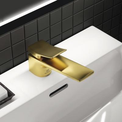 IDEAL STANDARD Lot de deux mitigeurs lavabo IDEAL Conca avec tirette et vidage Or