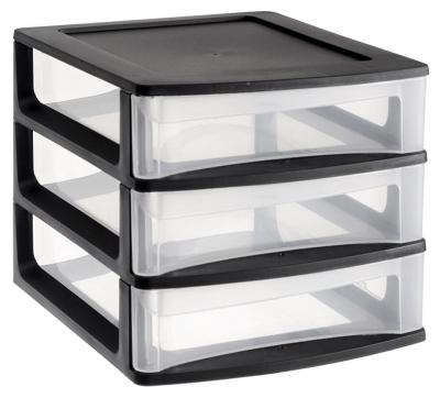 EDA Module de rangement  A6 3 tiroirs coloris noir 