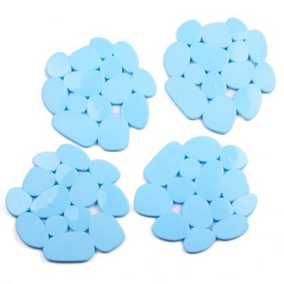 MSV Lot de 4 antiderapants galets bleu clair