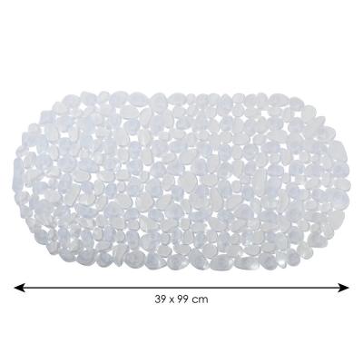 MSV Tapis fond de baignoire  - 99 x 39 cm - Galet transparent