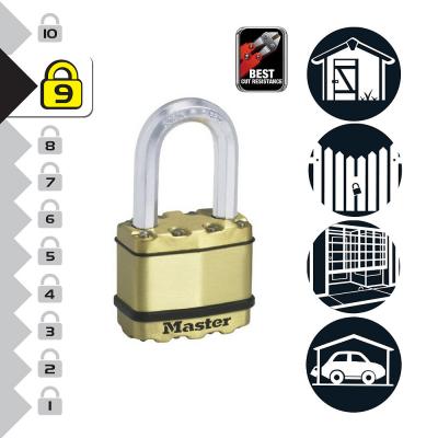MASTER LOCK Lot de 2 cadenas s'entrouvrants &agrave; cl&eacute; - 52 mm de large - anse 38 mm 