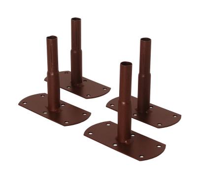 CENTRALE BRICO Pack 4 pieds tube ROND20 &agrave; visser fer vieilli - 13x6x12 cm - Acier &eacute;poxy 