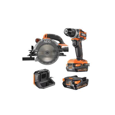 AEG Pack  Perceuse-visseuse - Scie circulaire - 18 V - Subcompact - Brushless - 2 Batteries 2,0 Ah - Chargeur 
