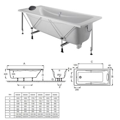 Pack baignoire droite 170 X 75 JACOB DELAFON Od&eacute;on up + pare bain chrom&eacute;