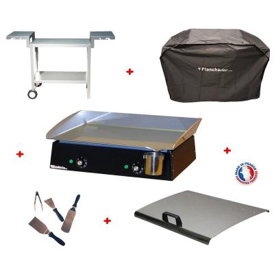 PLANCHAELEC Pack plancha &eacute;lectrique  LUX 600 CARBON - CHARIOT ODEON 600 