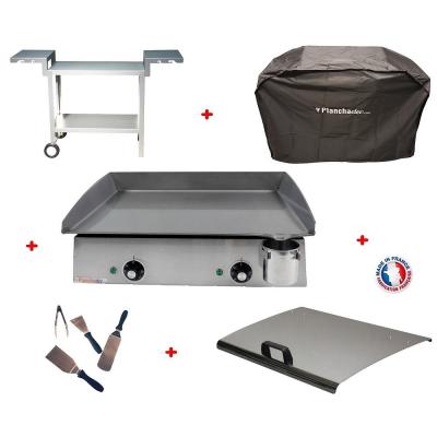 Pack plancha &eacute;lectrique PLANCHAELEC LUX 600 INOX - CHARIOT ODEON 600 