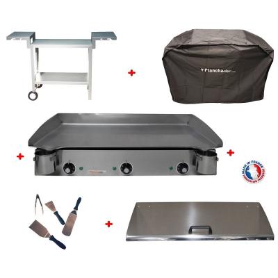 PLANCHAELEC Pack plancha &eacute;lectrique  LUX 830 INOX - CHARIOT ODEON 830 