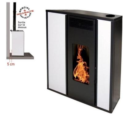 INTERSTOVES Po&ecirc;le &agrave; granules TESSA 10KW Etanche sortie dessus + Conduit 80/125 - Blanc