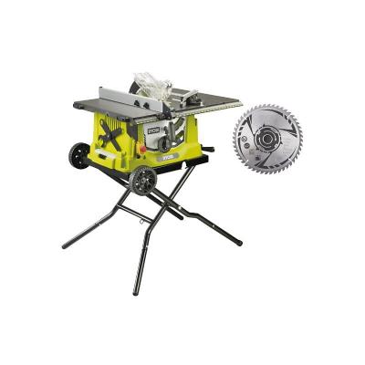 RYOBI Pack  Scie sur table &eacute;lectrique RTS1800EF-G - 1800W - 254mm - pi&egrave;tement r&eacute;tractable - roues - extension - lame carbure - SB254T48A1 