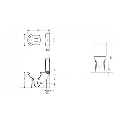 PLANETE BAIN Pack WC &agrave; poser sur&eacute;lev&eacute; maxi confort sortie horizontale 