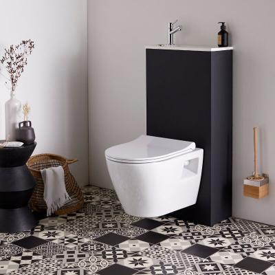 GODART Pack WC suspendu avec lave-mains int&eacute;gr&eacute; + abattant frein de chute 