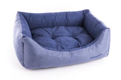 MARTIN SELLIER Panier pour chien Domino Su&eacute;dine - Bleu - 60x46x23cm