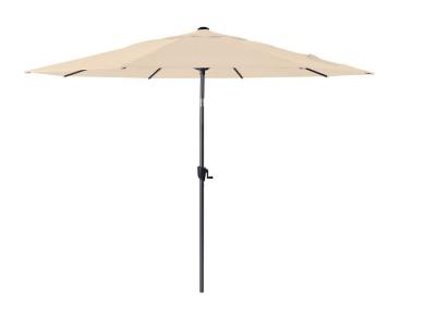 PROLOISIRS  Parasol alu 300 cm / 8 baleines - manivelle - Gris mat/ecru