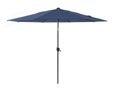 PROLOISIRS  - Parasol rond en aluminium 3m Castries gris et bleu