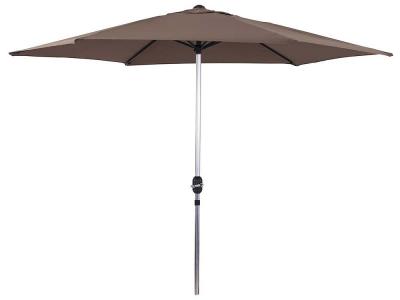 HABITAT ET JARDIN Parasol jardin droit Alu Sol - Rond - &oslash; 3m - Taupe - Marron.