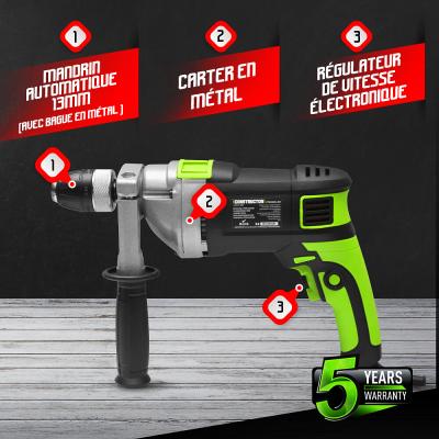 CONSTRUCTOR Perceuse percussion 850W man.autos. 