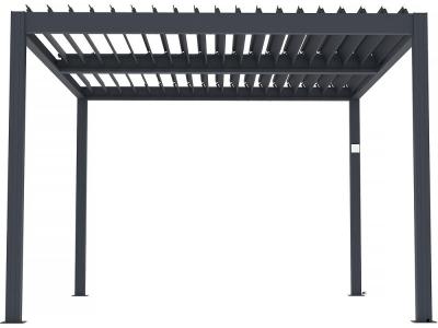 HABITAT ET JARDIN Pergola bioclimatique &eacute;lectrique avec led ""Windsor"" en aluminium 3 x 4 - Gris 