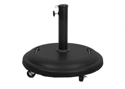  Pied de parasol de 25Kg avec roulettes en b&eacute;ton noir