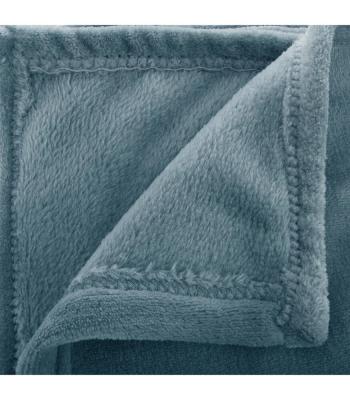 PARIS PRIX Plaid uni bleu orage - Flanel -  L 150 x l 125 cm