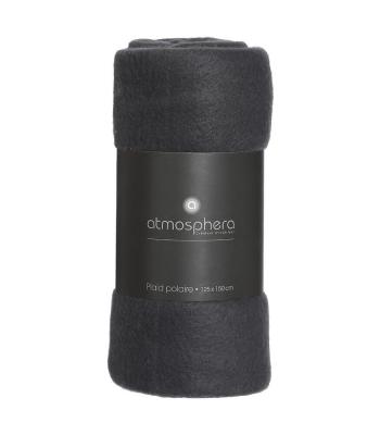 ATMOSPHERA Cr&eacute;ateur d'int&eacute;rieur - Plaid Polaire ""Jeremy"" 125x150cm Gris Fonc&eacute;