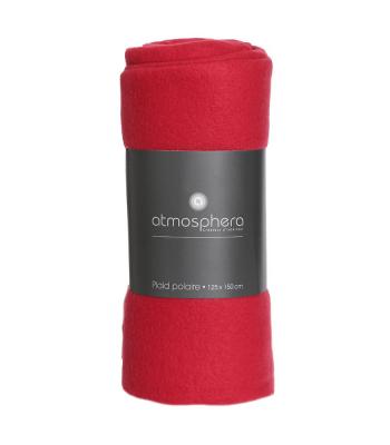 ATMOSPHERA Cr&eacute;ateur d'int&eacute;rieur - Plaid Polaire ""Jeremy"" 125x150cm Rouge
