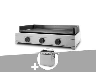 FORGE ADOUR  - Plancha gaz Modern 75 inox avec chariot Gris