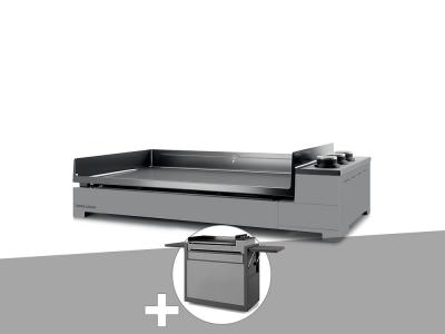 FORGE ADOUR  - Plancha gaz Premium 75 acier avec chariot Gris