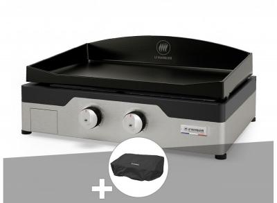 LE MARQUIER Plancha gaz Signature Allure 260 Duo + Housse de protection - Gris
