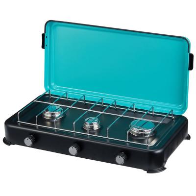 INTEC Plaque de cuisson gaz portable 3 feux 3000W butane/Propane Bruleurs inox