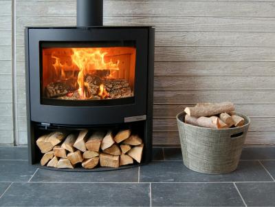 ADURO Po&ecirc;le &agrave; bois en acier - Noir - 6,5kW 