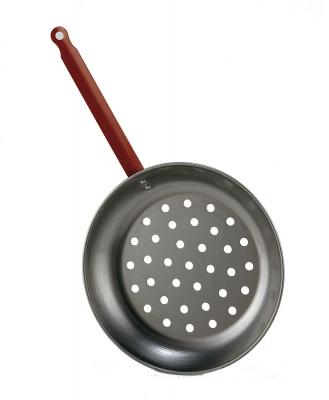 GARCIMA Poele A Chataigne 28 Cm Marron Acier Tout Feu Sauf Induction La Ideal