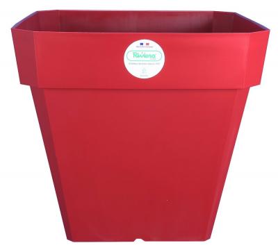 RIVIERA  Pot &agrave; Soleilla Carr&eacute;, 50cm Diam&egrave;tre, Rouge 405056