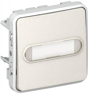LEGRAND  - Poussoir porte-&eacute;tiquette lumineux (voyant fourni) Plexo - Blanc