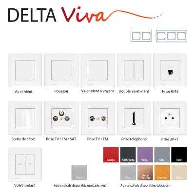 SIEMENS  - Prise RJ45 Blanc Delta Viva + Plaque Silver