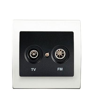 SIEMENS  - Prise TV/FM Anthracite Delta Iris + Plaque basic Blanc