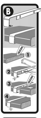 CENTRALE BRICO Profil de jonction Bord a Bord - Plan de travail 38mm - Forme 2 quarts de rond