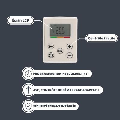 DELTACALOR Chauffage &eacute;lectrique pierre naturelle Kurtzy 1000W - Blanc -  