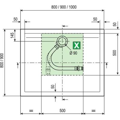 NOVELLINI Receveur de douche extra-plat 90x90 cm - New Olympic 