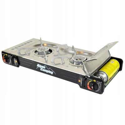 ALPEN CAMPING GAS ENERGY R&eacute;chaud gaz 2 feux 4600W Inox ALPEN Camping