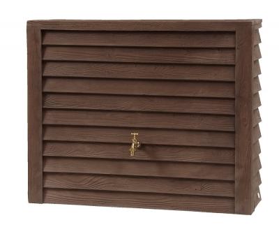 GARANTIA R&eacute;cup&eacute;rateur d'eau de pluie mural Woody - Bois fonc&eacute; - 350L 