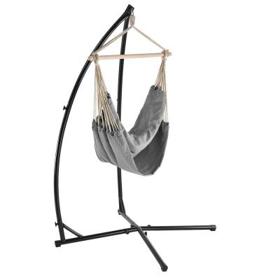HELLOSHOP26 Si&egrave;ge suspendu fauteuil suspendu chaise hamac avec cadre coton polyester m&eacute;tal fritt&eacute; 100 x 100 cm gris 03_0003767 