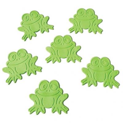 SPIRELLA  Lot de 6 Stickers figurines antid&eacute;rapant de douche ou baignoire PVC GRENOUILLES 8x9cm Vert 