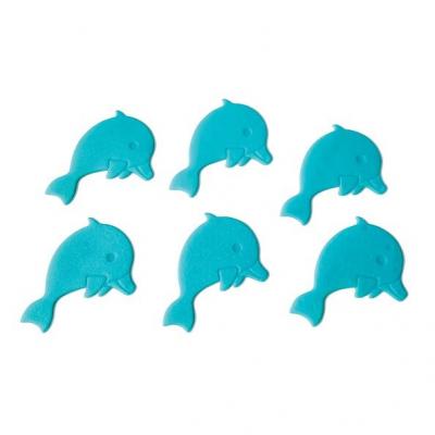 SPIRELLA  Lot de 6 Stickers figurines antid&eacute;rapant de douche ou baignoire PVC DAUPHINS 8x12cm Vert 