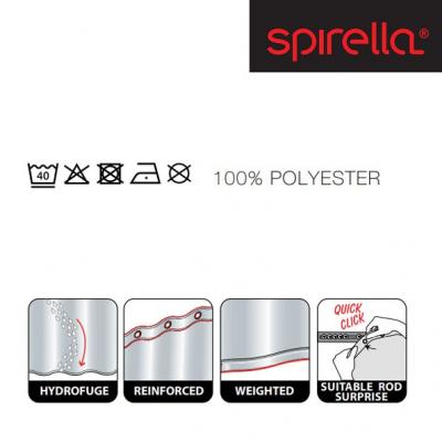 SPIRELLA  rideau de douche polyester pop love 180x200cm gris