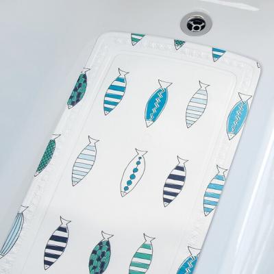 SPIRELLA  tapis fond de baignoire pvc santorini 71x36cm bleu