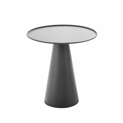 Oviala Table Basse Ronde 50 cm en Acier Gris Anthracite