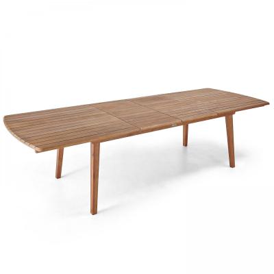 OVIALA  Table de Jardin Extensible en Bois d'eucalyptus