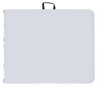 RONDY Table de jardin pliante - R&eacute;sine et acier - Blanc - 180cm 