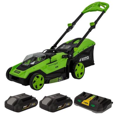 VITO Tondeuse 40V -2 Batteries lithium 2.0Ah Chargeur Double Moteur Brushless Gazon 500m2 