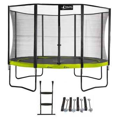 KANGUI Trampoline de jardin 365 cm + filet de s&eacute;curit&eacute; + &eacute;chelle + kit d'ancrage PUNC